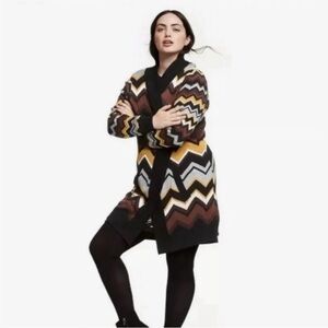 Missoni for Target 20th Anniversary Burgundy and Rust Long Cardigan Sweater